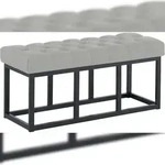 CLP Sitzbank Amun Stoff mit schwarzem Gestell Stoff HBT: 46x100x38 cm grau 100...