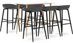 vidaXL 7-tlg. Bar-Set Wei&szlig; und Grau