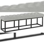 CLP Sitzbank Amun Stoff mit schwarzem Gestell Stoff HBT: 46x150x38 cm grau 150...