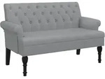 vidaXL Sitzbank mit R&uuml;ckenlehne Hellgrau 120x62x75,5 cm Stoff