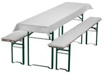 NYVI Bierbankauflagen Set 240x90 cm Wei&szlig; - 1x Tischdecke f&uuml;r 220x70 cm...