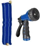 Relaxdays Spiralschlauch Wasser, bis 10 m ausziehbar, flexibler Gartenschlauch...