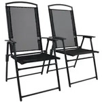VCM Gartenstuhl Camping Anthrazit H. 105 x B. 61 x T. 56 cm