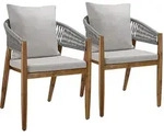 tectake Gartenstuhl Manacor, Ropedesign - 2er Set greige
