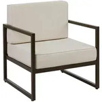tectake Garten-Loungesessel Comosa, XXL-Polsterung Braun/Beige