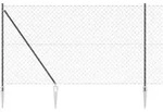 vidaXL Zaunpfosten Grau 10 x 1,5 m (60 x 60 mm Maschen) Stahl und PVC