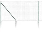 vidaXL Zaun mit Pfosten Gr&uuml;n 1 x 25 m Stahl