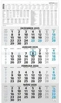 ZETTLER Viermonatskalender 959 33x59cm blau 2026