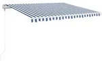 vidaXL Automatische Markise mit LED & Windsensor 450x350 Blau und Wei&szlig;