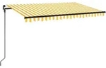 vidaXL Markise Manuell Einziehbar 450x300 cm Gelb und Wei&szlig;