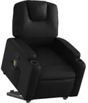 vidaXL Massagesessel mit Aufstehhilfe Schwarz Kunstleder