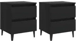 vidaXL Nachttische 2 Stk. Schwarz 40x35x50 cm Holzwerkstoff
