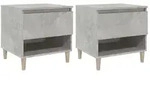 vidaXL Nachttische 2 Stk. Betongrau 50x46x50 cm Holzwerkstoff