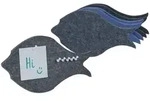 Relaxdays Filzpinnwand, 6 selbstklebende Filzw&auml;nde im Fisch-Design, Filz, HBT:...