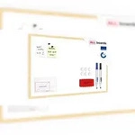 ALLboards Magnetisches Whiteboard mit Naturholzrahmen 80x50cm