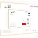 ALLboards Magnetisches Whiteboard mit Naturholzrahmen 150x100cm