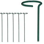 Relaxdays Pflanzst&auml;be Metall, 6er Set, Rankst&auml;be mit Ring, Metallst&auml;be Garten,