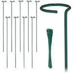 Relaxdays Pflanzst&auml;be Metall, 10er Set, Rankst&auml;be mit Ring, 80 cm, Metallst&auml;be