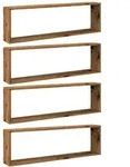 vidaXL W&uuml;rfel-Wandregale 4 Stk. Altholz-Optik 100x15x30 Holzwerkstoff