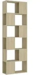 vidaXL B&uuml;cherregal Raumteiler Sonoma-Eiche 60x24x186 cm Holzwerkstoff