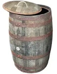 Temesso 190L Whiskyfass, Eichenfass ge&ouml;ffnet als Regentonne mit Deckel