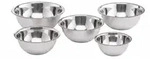 Relaxdays R&uuml;hrsch&uuml;ssel Set, 5-teilig, Edelstahl, Sch&uuml;sselset zum Backen und