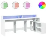 vidaXL LED-Schreibtisch Wei&szlig; 200x104x91 cm Holzwerkstoff