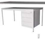 Schreibtisch 160cm SET + Unterbauschrank Profi 3 Schubladen grau SZAGATO Arbeitstisch