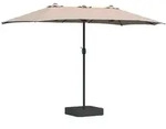 vidaXL Taupefarbener Gartensonnenschirm, 385 x 209 x 244 cm, Modell Z&eacute;phyr Pure aus