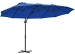 vidaXL Azur-Sonnenschirm, 372 x 198 x 243 cm, Polyester und Aluminium, Modell Z&eacute;phyr