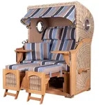 Mr. Deko Strandkorb Komplettset - bene living - Ammersee Teak - PE shell - Modell 580