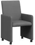 vidaXL Esszimmerst&uuml;hle Mit Rad 2 pcs Dunkelgrau 57 x 66 x 94 cm Stoff