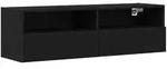 vidaXL TV-Wandschrank Schwarz Eichen-Optik 100 x 30 x 30 cm