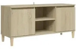 vidaXL TV-Schrank mit Massivholz-Beinen Sonoma-Eiche 103,5x35x50 cm