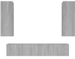 vidaXL 4-tlg. TV-Schrank-Set Grau Sonoma Holzwerkstoff