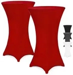 DETEX&reg; Stehtisch Husse 2er Set Rot 60-65cm Verst&auml;rkter Fu&szlig;bereich 30&deg;C...