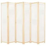 vidaXL 6-teiliger Raumteiler Cremewei&szlig; 240 x 170 x 4 cm Stoff
