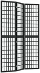 vidaXL 3-tlg. Paravent Japanischer Stil Faltbar 120x170 cm Schwarz