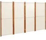 vidaXL 4-tlg. Raumteiler Cremewei&szlig; 280x180 cm