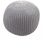 Mendler Pouf HWC-E16, Strickhocker Sitzhocker Strickpouf, Strickoptik 40x50cm ~...