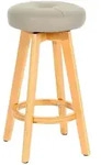 Mendler Barhocker Navan, Barstuhl Tresenhocker, Holz Kunstleder drehbar ~ taupe,