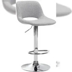 CLP Barhocker Camden Stoff hellgrau/Metall in Chromoptik