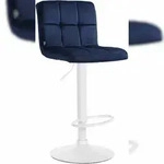 CLP Barhocker Peru Samt Samt HBT: 94x46x47 cm blau wei&szlig;
