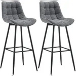 CLP 2er Set Barhocker Dartford dunkelgrau/Stoff