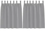 vidaXL Verdunkelungs-Vorh&auml;nge mit Ringen 2 pcs Hellgrau 140 x 140 cm