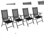 VCM Gartenstuhl Miami Anthrazit H. 105 x B. 56 x T. 65 cm