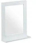 Relaxdays Wandspiegel, mit Ablage, Bad, Wohnzimmer, Flur, eckig, modern, MDF,