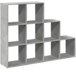 vidaXL Raumteiler-B&uuml;cherregal 3 Stufen Betongrau 137,5x29x103,5 cm