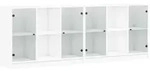 vidaXL B&uuml;cherschrank mit T&uuml;ren Wei&szlig; 204x37x75 cm Holzwerkstoff