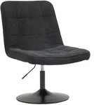 SVITA HENRY Loungestuhl Cocktailsessel Drehfu&szlig; Loungesessel Cordbezug Schwarz